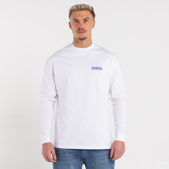 Aguirre Long Sleeve T-Shirt - White/Purple